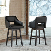 J&M Furniture - Ashley Furniture - Tallenger Bar Height Bar Stool (Set of 2) - Bar Height Bar Stool (Set of 2) / Black/Dark Brown - D380-930X2
